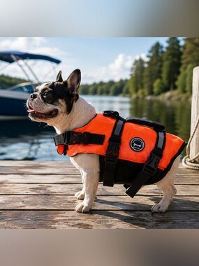 XSmall Dog or‎ Puppy Orange Life Vest by Vivaglory